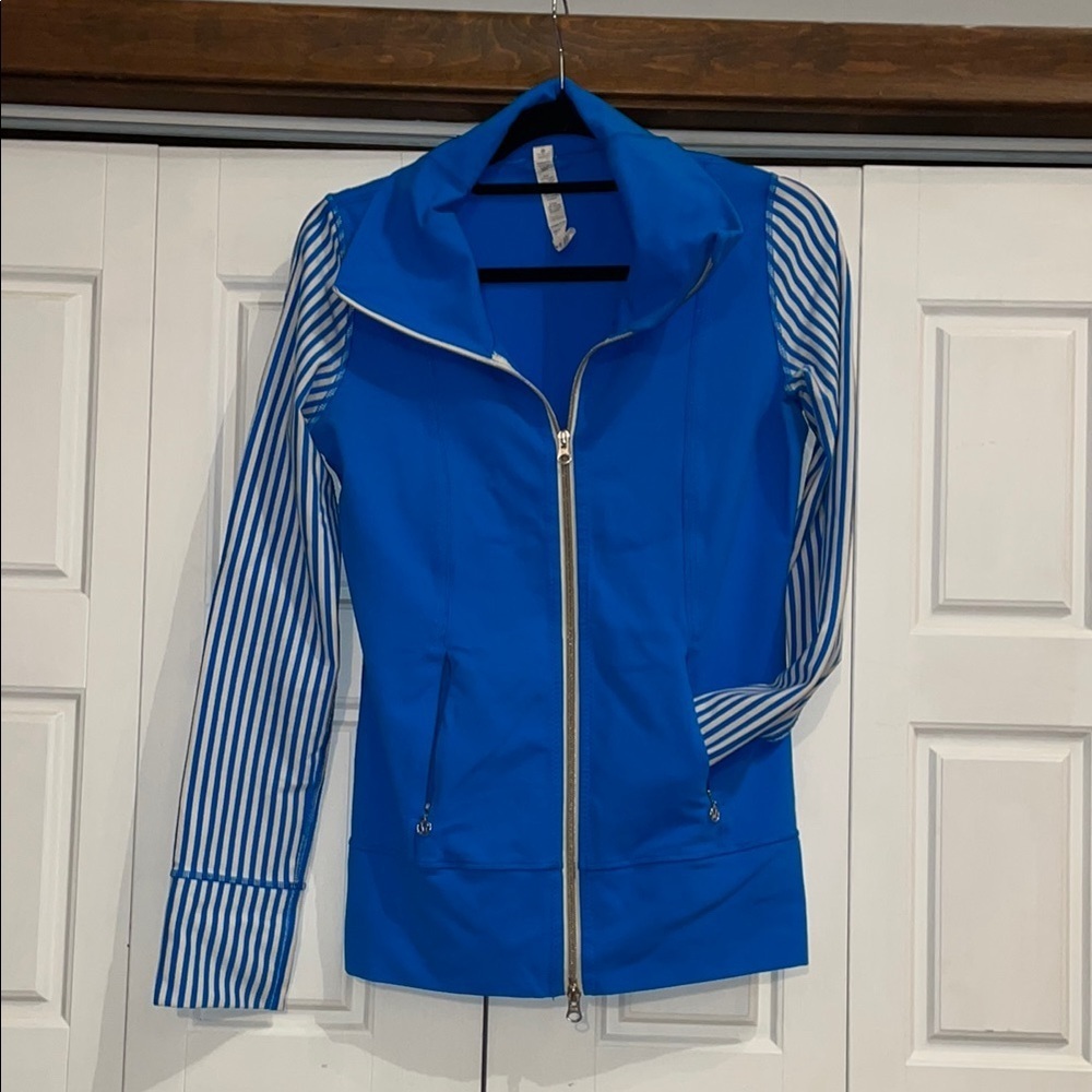Lululemon Athletica Blue and White Utility Jacket